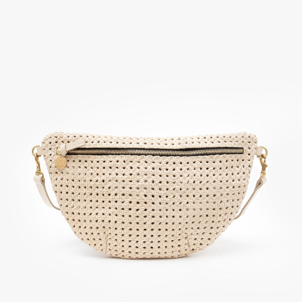 Clare V Grande Fanny Cream Rattan